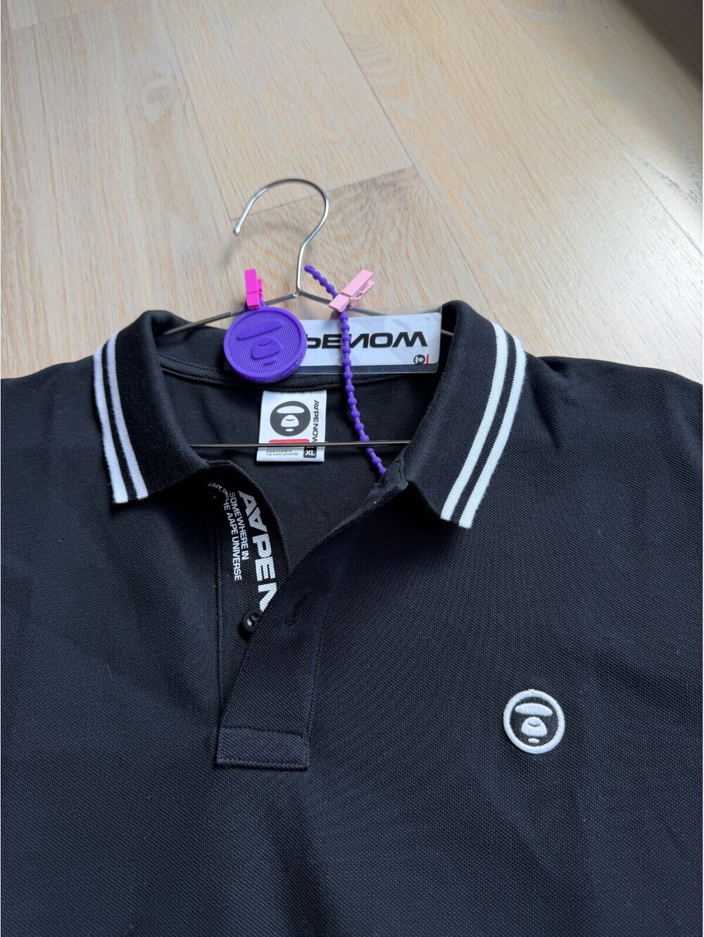 AAPE by A Bathing Ape One Point Polo Black XL